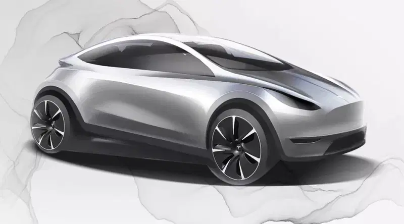 Un bozzetto della "baby" Tesla
