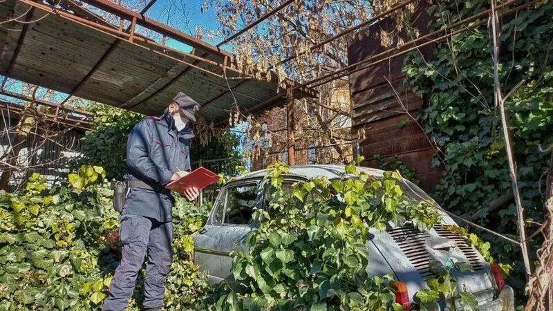 Cimitero delle auto in Emilia, a Gualtieri: 22 auto abbandonate da anni scoperte dai forestali