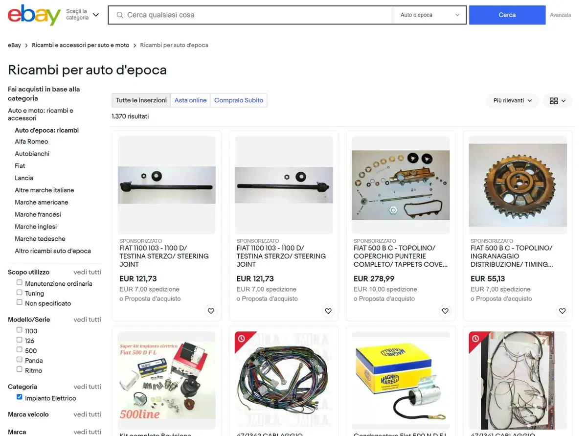 Guida all&rsquo;acquisto: trovare prodotti e ricambi per auto d'epoca e classiche grazie a eBay