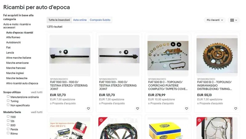 Guida all&rsquo;acquisto: trovare prodotti e ricambi per auto d'epoca e classiche grazie a eBay