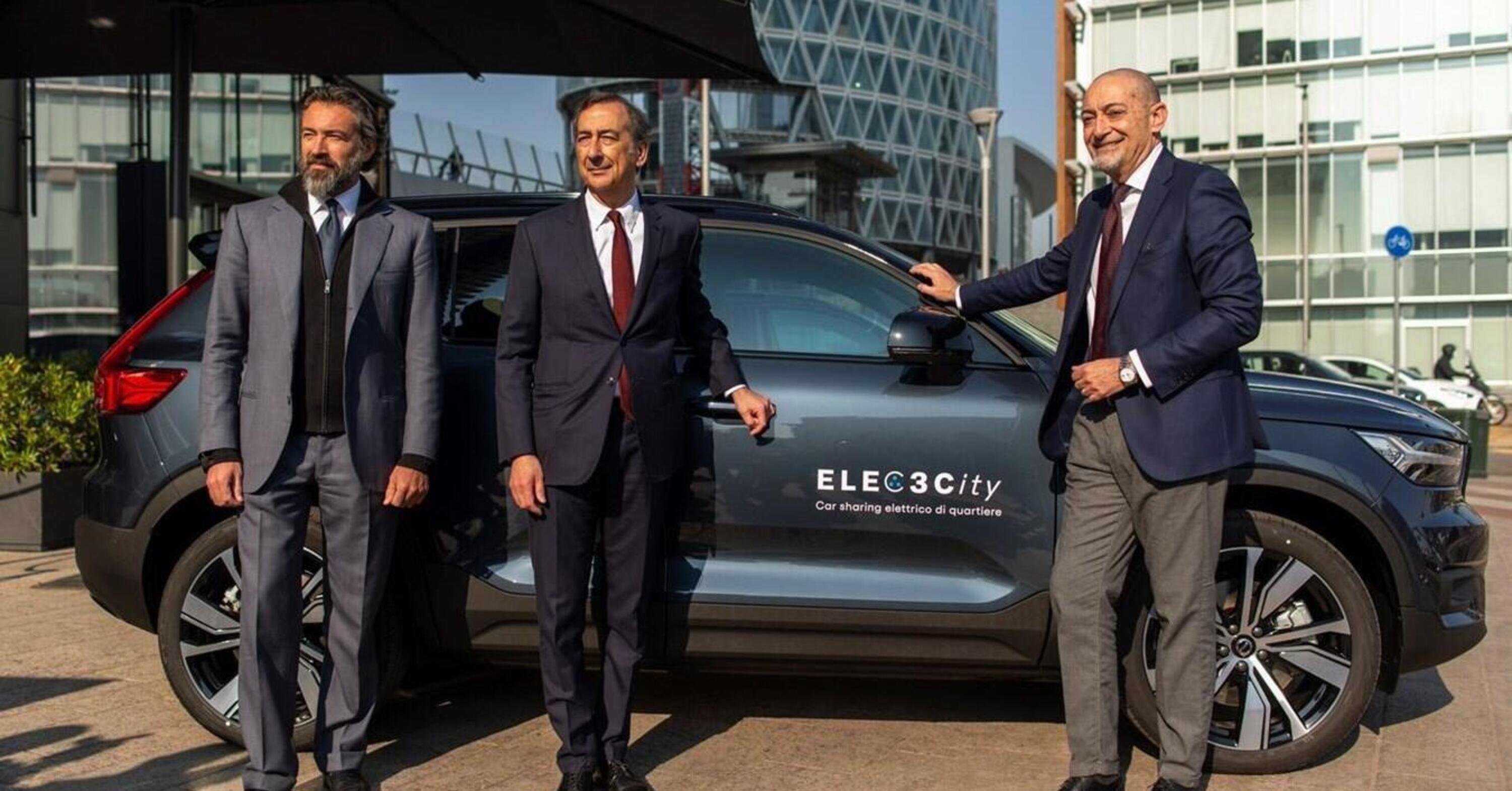 Il sindaco Sala inaugura a Portanuova il primo car-sharing elettrico di quartiere (by Volvo): XC40 a 50&euro;/giorno