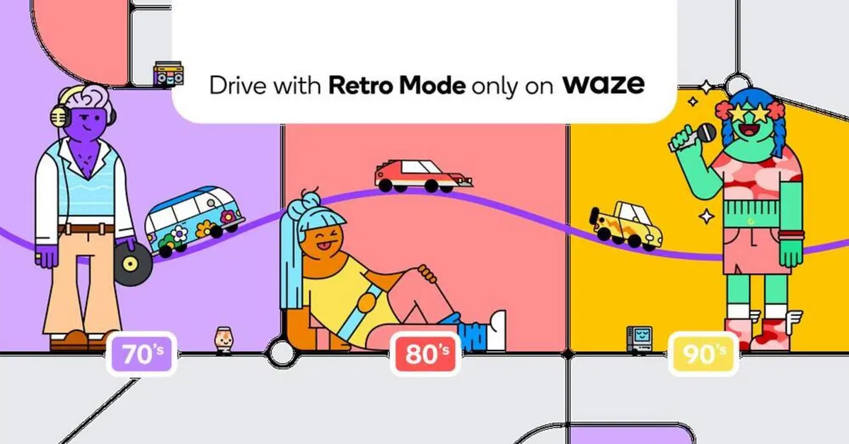 Waze: arriva la modalit&agrave; dedicata agli anni '70, '80 e '90