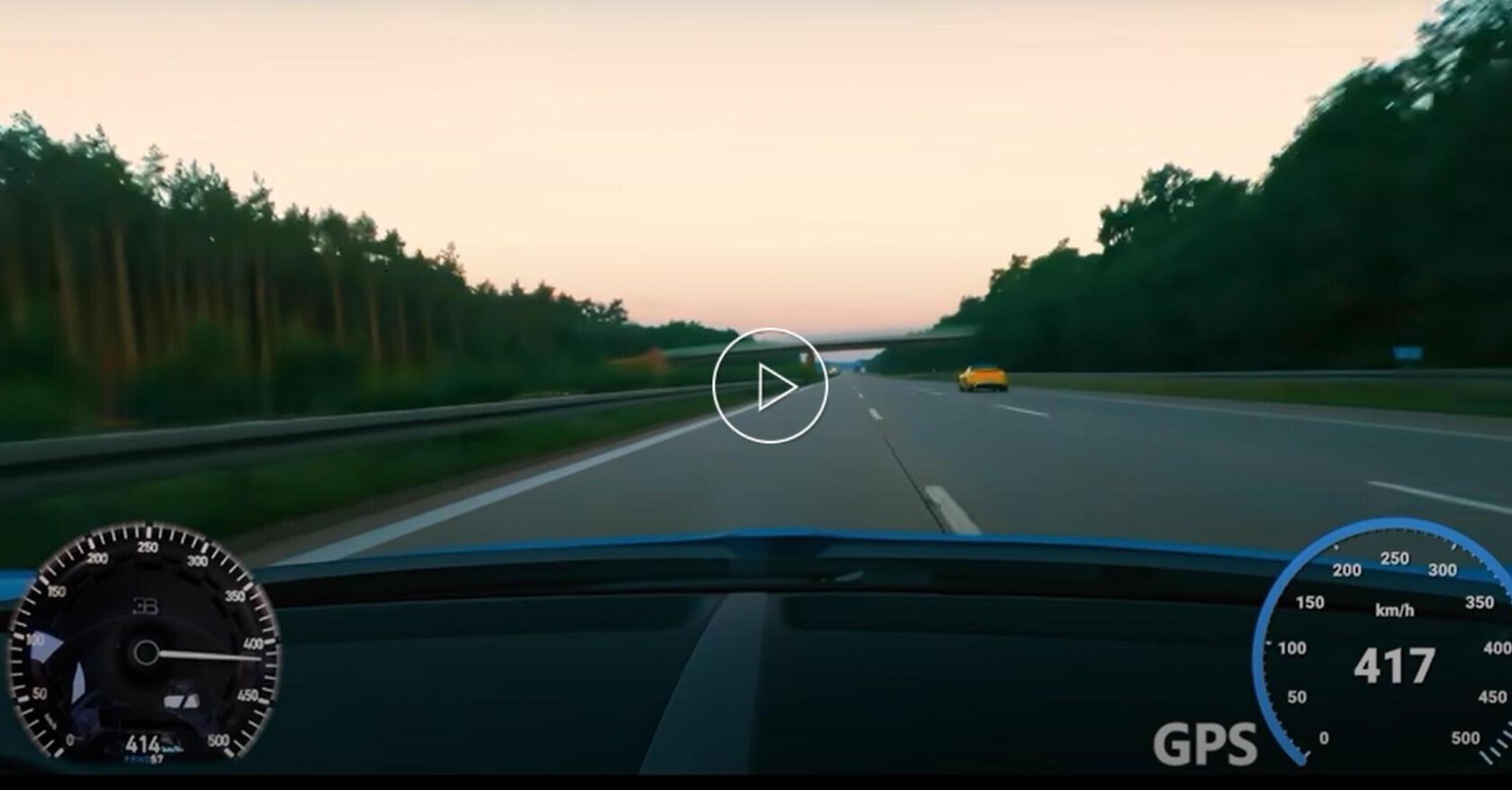 La Bugatti Chiron a 417 km/h sull&#039;autobahn: tutto regolare [VIDEO]