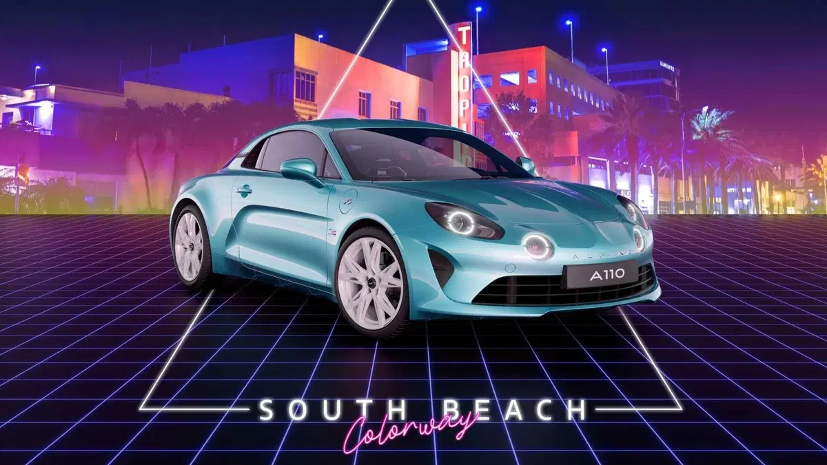 L'Alpine A110 si veste dei colori di Miami per il GP di F1