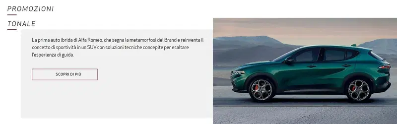 Alfa Romeo Promozioni: entra Tonale su configuratore e parte l'offerta [299.- CHF/mese]