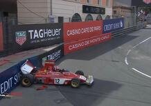 GP Storico di Montecarlo: Leclerc a muro con la Ferrari di Lauda