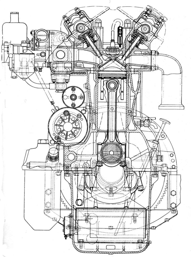 Il classico Jaguar a sei cilindri, avanzatissimo al suo apparire, &egrave; stato un grande protagonista negli anni Cinquanta. Aveva una evoluta distribuzione bialbero, ma era a corsa lunga: ben 106 mm contro un alesaggio di 83, 87 e 92 mm, rispettivamente nelle versioni di 3,4, 3,8 e 4,2 litri