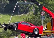 L'incredibile danno svizzero ripreso in video: una Ferrari F40 incidentata a un raduno!