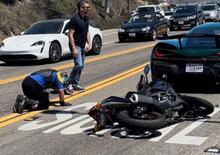 Incidente Rimac Nevera: tamponata da una moto [VIDEO] 