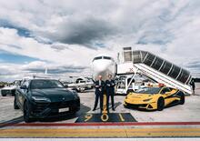 Segui quella Huracan! Lamborghini guida gli aerei all'Aeroporto di Bologna