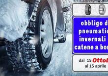 Attenzione a gomme da neve e catene: dal 15 ottobre c'è già l'obbligo