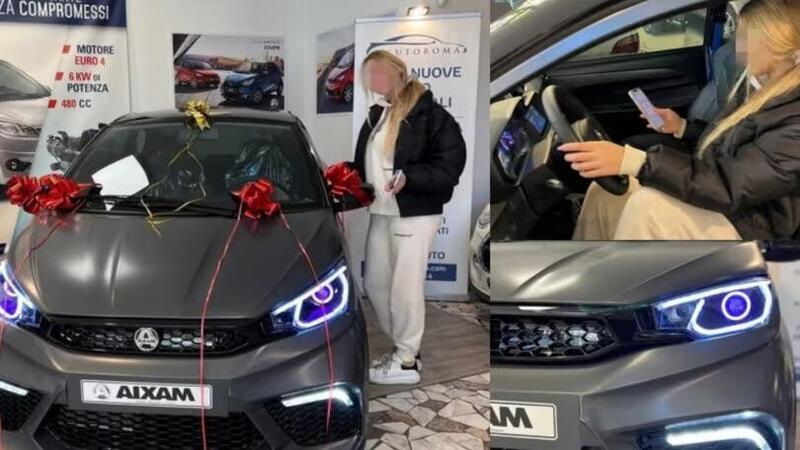 Una microcar Aixam in regalo alla figlia di Ilary Blasi e Francesco Totti