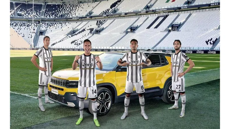 Sulla maglia della Juventus c'&egrave; il battistrada della Jeep Avenger