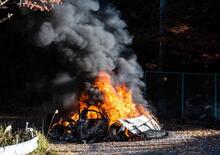 WRC, paura al Rally del Giappone per Dani Sordo: la sua Hyundai distrutta dalle fiamme