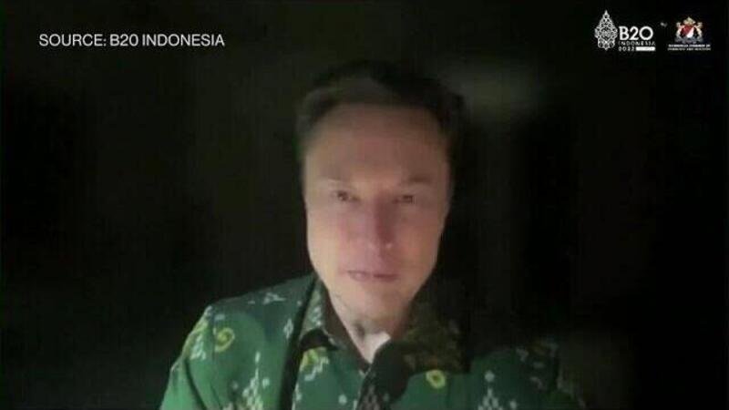 Elon Musk vittima di un black out al G20 di Bali [VIDEO]