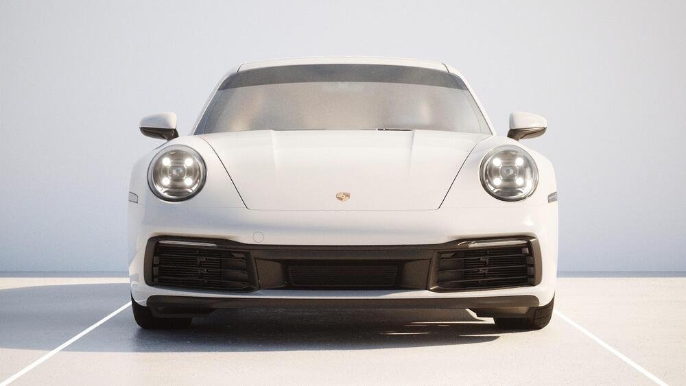 La Porsche 911 bianca di partenza