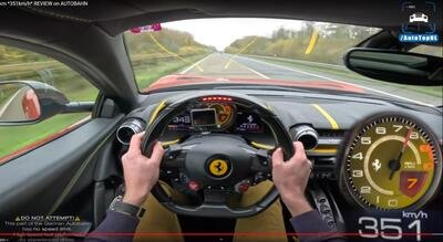 Ferrari 812 Superfast Novitec vola a 351 km/h sull'Autobahn tedesca [VIDEO]