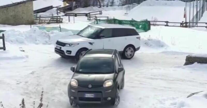 Fiat Panda 4x4 vs Range Rover Sport: non c&#039;&egrave; gara sulla neve [VIDEO] 