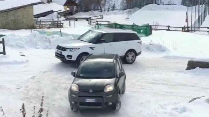 Fiat Panda 4x4 vs Range Rover Sport: non c&#039;&egrave; gara sulla neve [VIDEO] 
