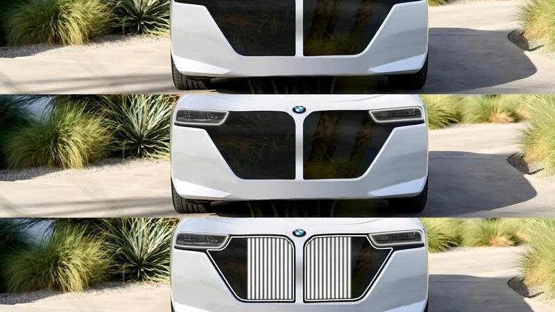 Oltre il mega doppio rene: la calandra del futuro di BMW incorpora le luci (che cambiano colore)