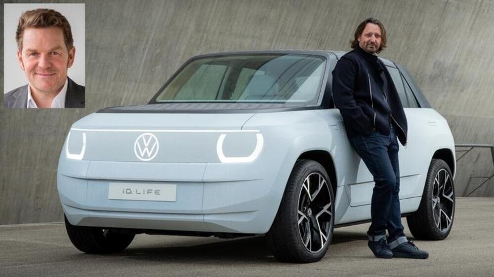 La Volkswagen ID.Life e il suo designer Jozep Kaban. Nella foto piccola Andreas Mindt