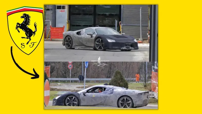 Ferrari SF90 VS: splitter e coda lunga, ecco il muletto su strada