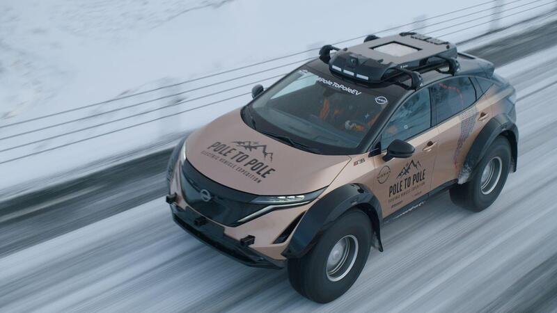 Nissan Ariya: ecco come &egrave; preparata l'auto elettrica che andr&agrave; dal Polo Nord al Sud