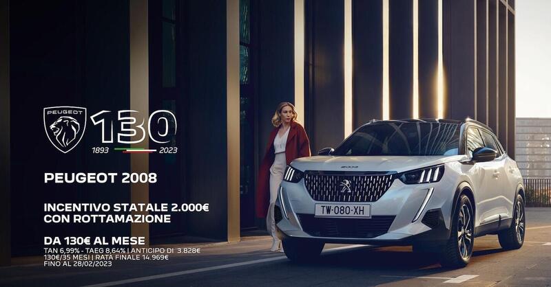 130 anni di Peugeot e 130 euro di rata per 208 e 2008