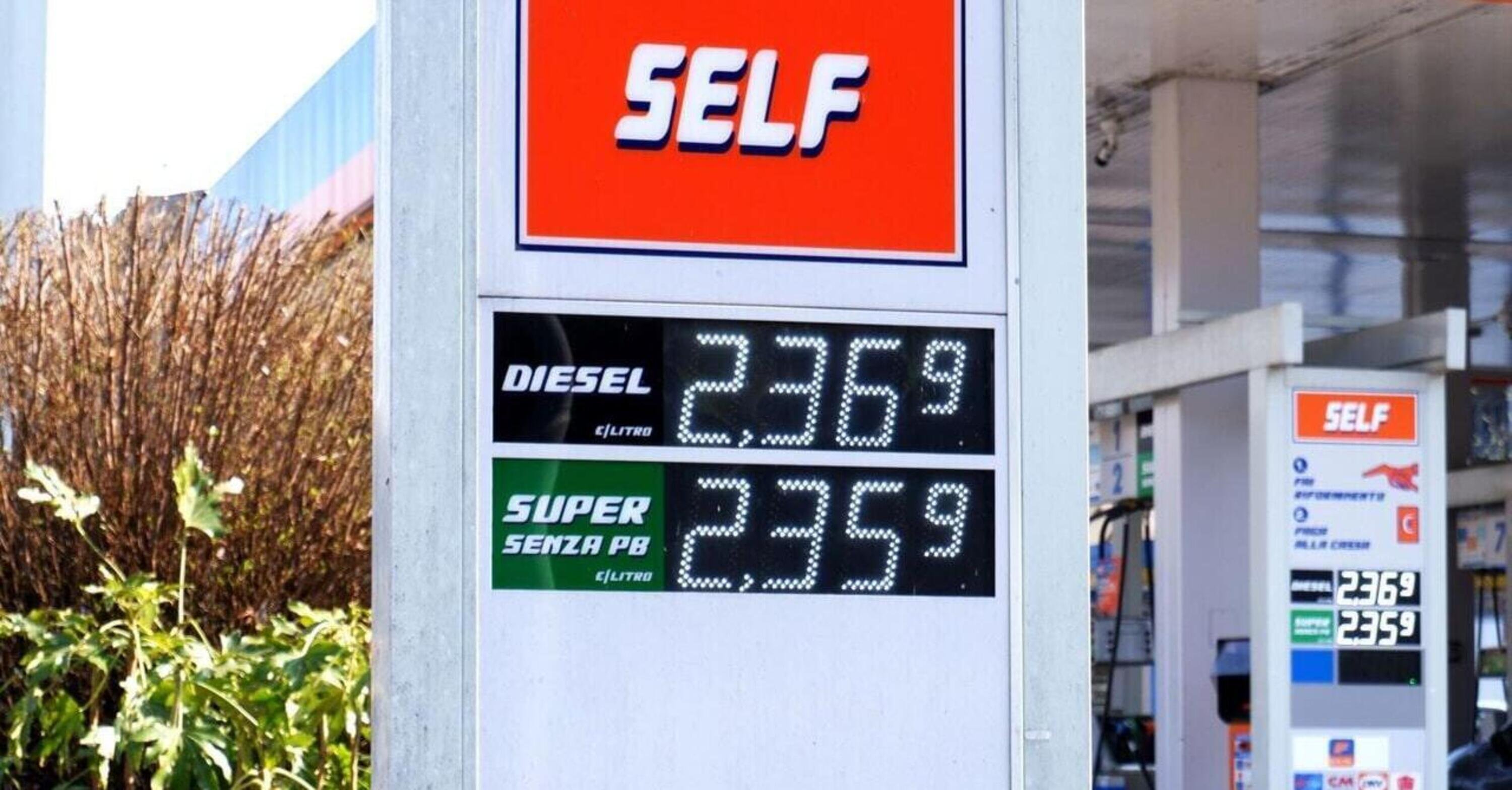 Cartello coi prezzi medi benzina e gasolio per i distributori: obbligatorio