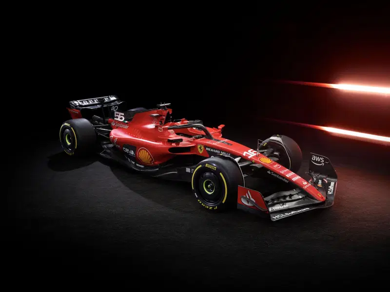 Rosso ma anche un po' di nero per la Ferrari SF-23 per la stagione 2023 di Formula 1