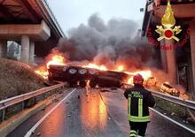 Incidente: il camion spezza il guard rail e cade dal viadotto [VIDEO] 