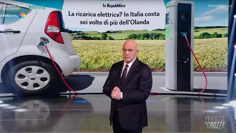 Le auto elettriche e Maurizio Crozza: il segreto per non avere le batterie scariche &egrave; un furgone diesel
