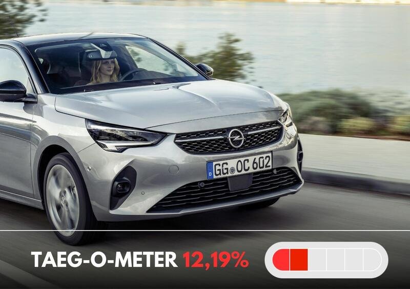 Opel Corsa ZERO anticipo ma TAEG-o-meter in rosso