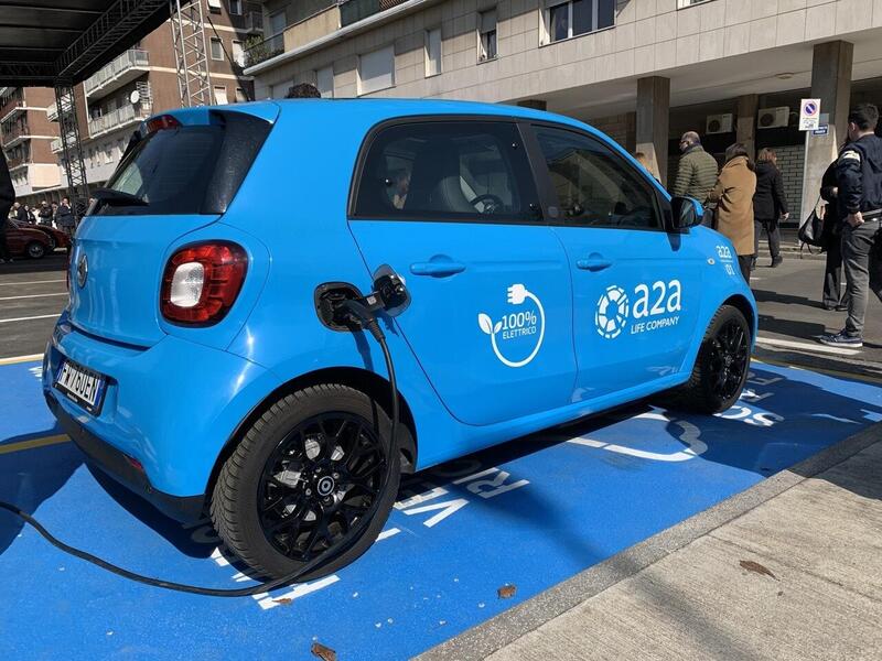 Smart EQ collegata a colonnina City Plug