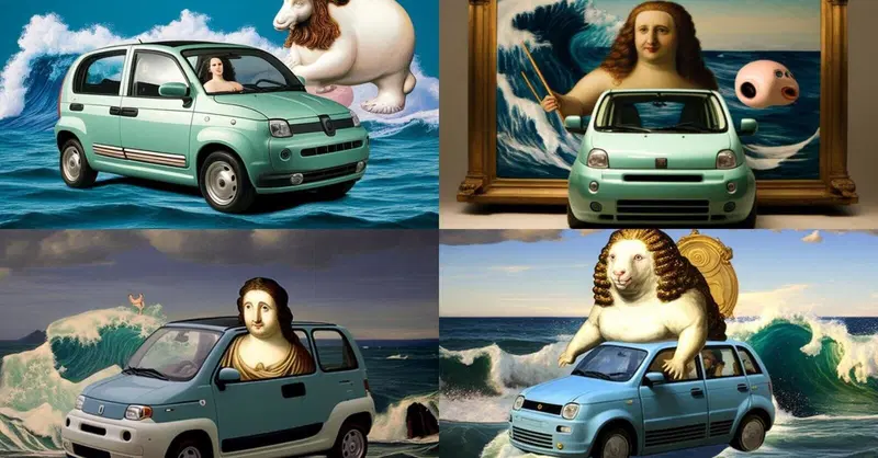 La Panda &egrave; arte nella pittura (Attenzione: intelligenza artificiale all'opera)