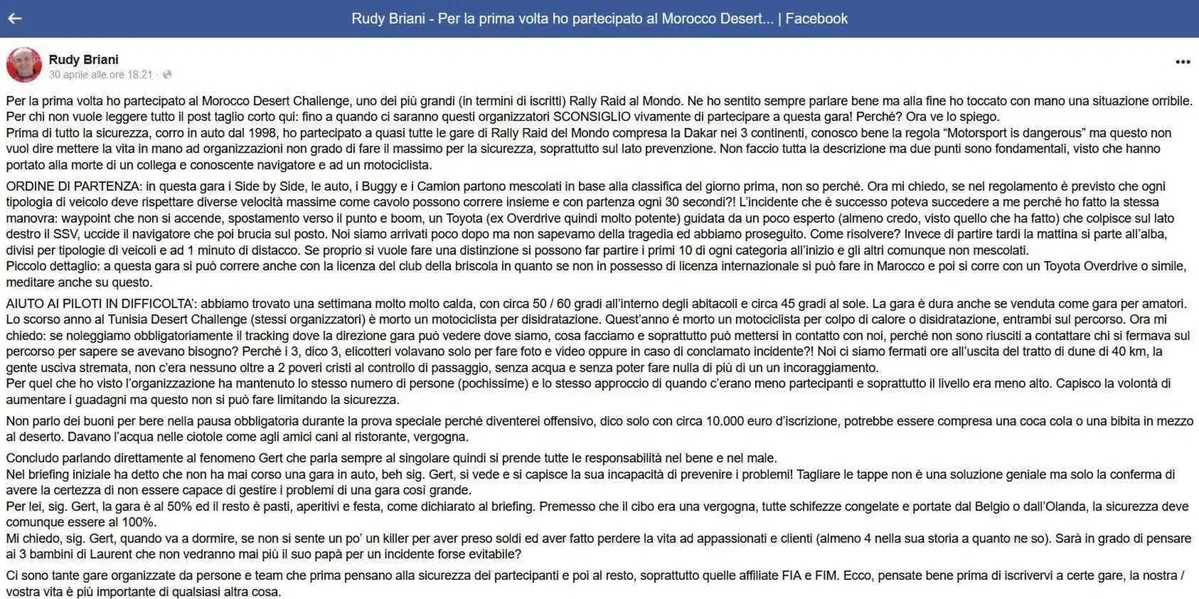 Rally-Raid. Realtà. Sicurezza. Tragedie (4)