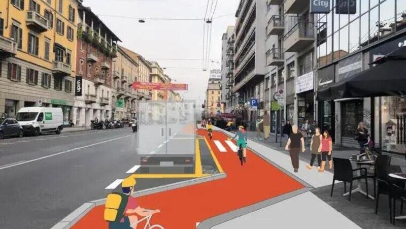 Milano, Corso Buenos Aires cambia tutta la viabilit&agrave; con la nuova ciclabile 