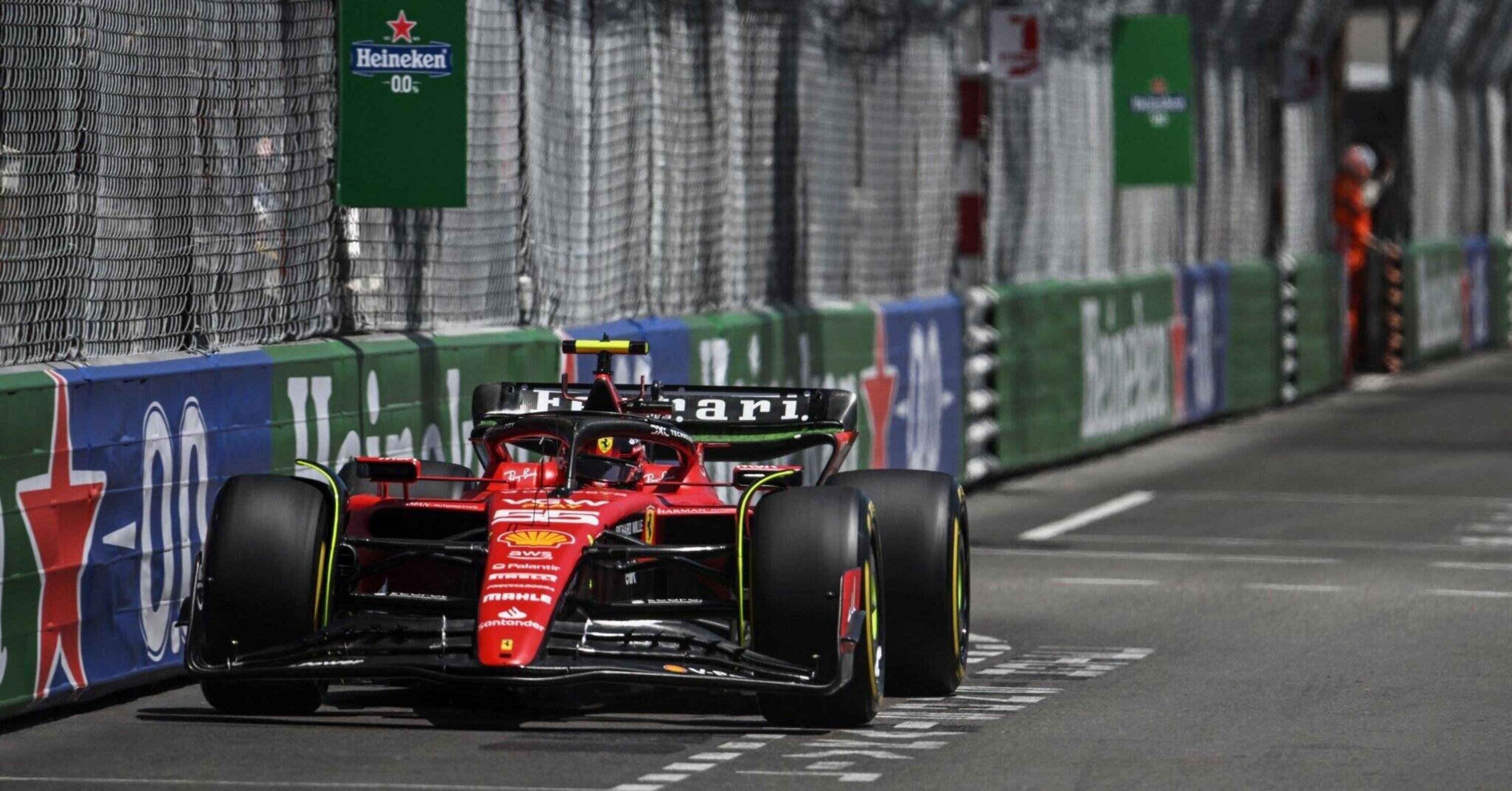 F1, Risultati FP1 GP di Monaco 2023: la pi&ugrave; veloce &egrave; la Ferrari di Sainz, problemi per Verstappen