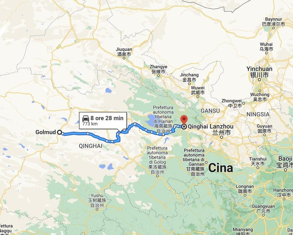Golmud-Qinghai, la distanza &egrave; di 773 km