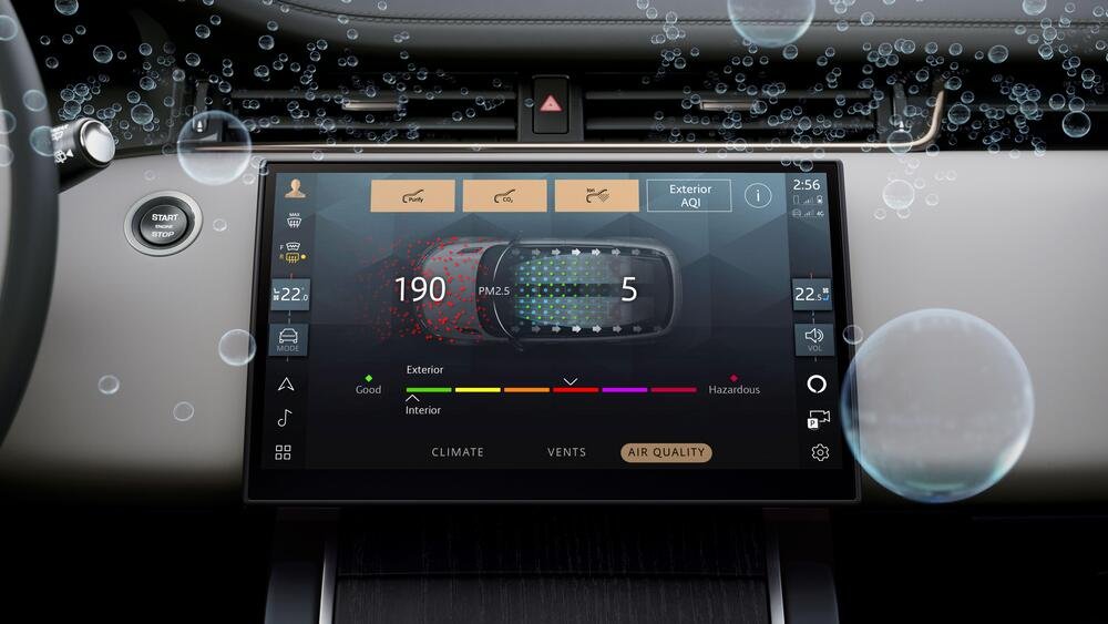 Il nuovo controllo della qualit&agrave; dell'aria a bordo della Range Rover Evoque