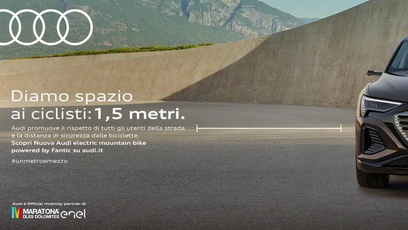 L'auto &egrave; fuori dall'inquadratura per lasciare spazio alla bici