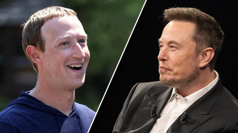 Elon Musk e Mark Zuckerberg; botte all'ultimo dollaro, ma sar&agrave; per beneficienza