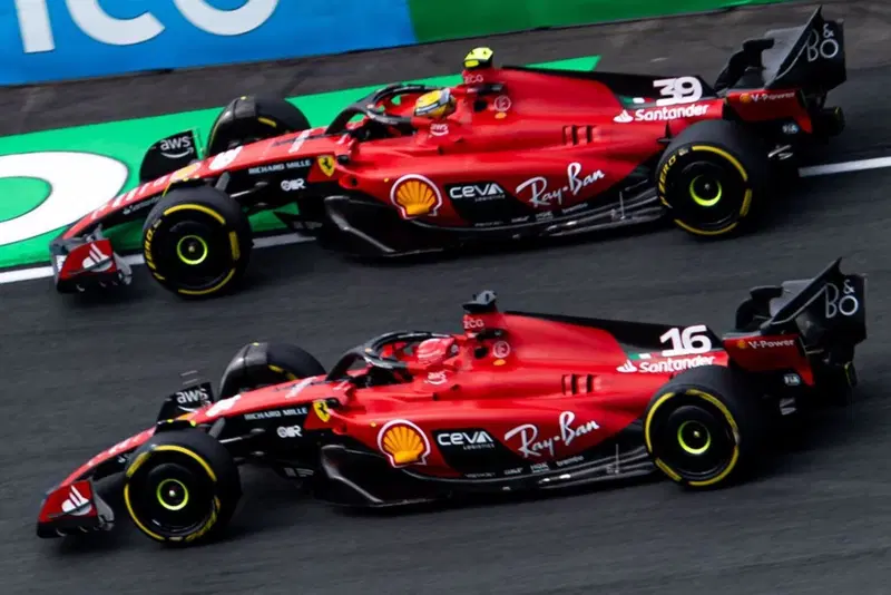 Charles Leclerc e Carlos Sainz in pista a Zandvoort