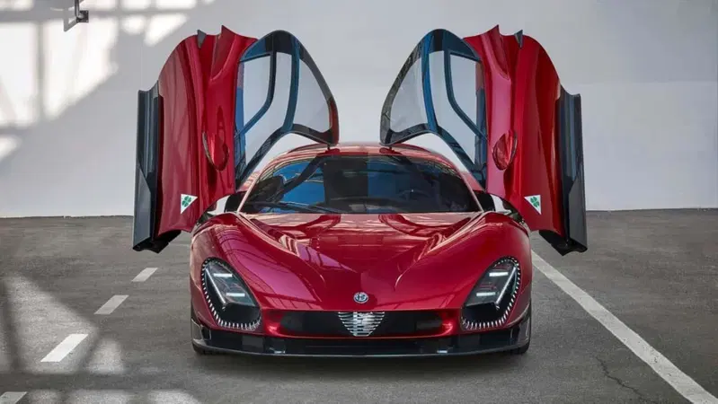 La vista frontale dell'Alfa Romeo 33 Stradale