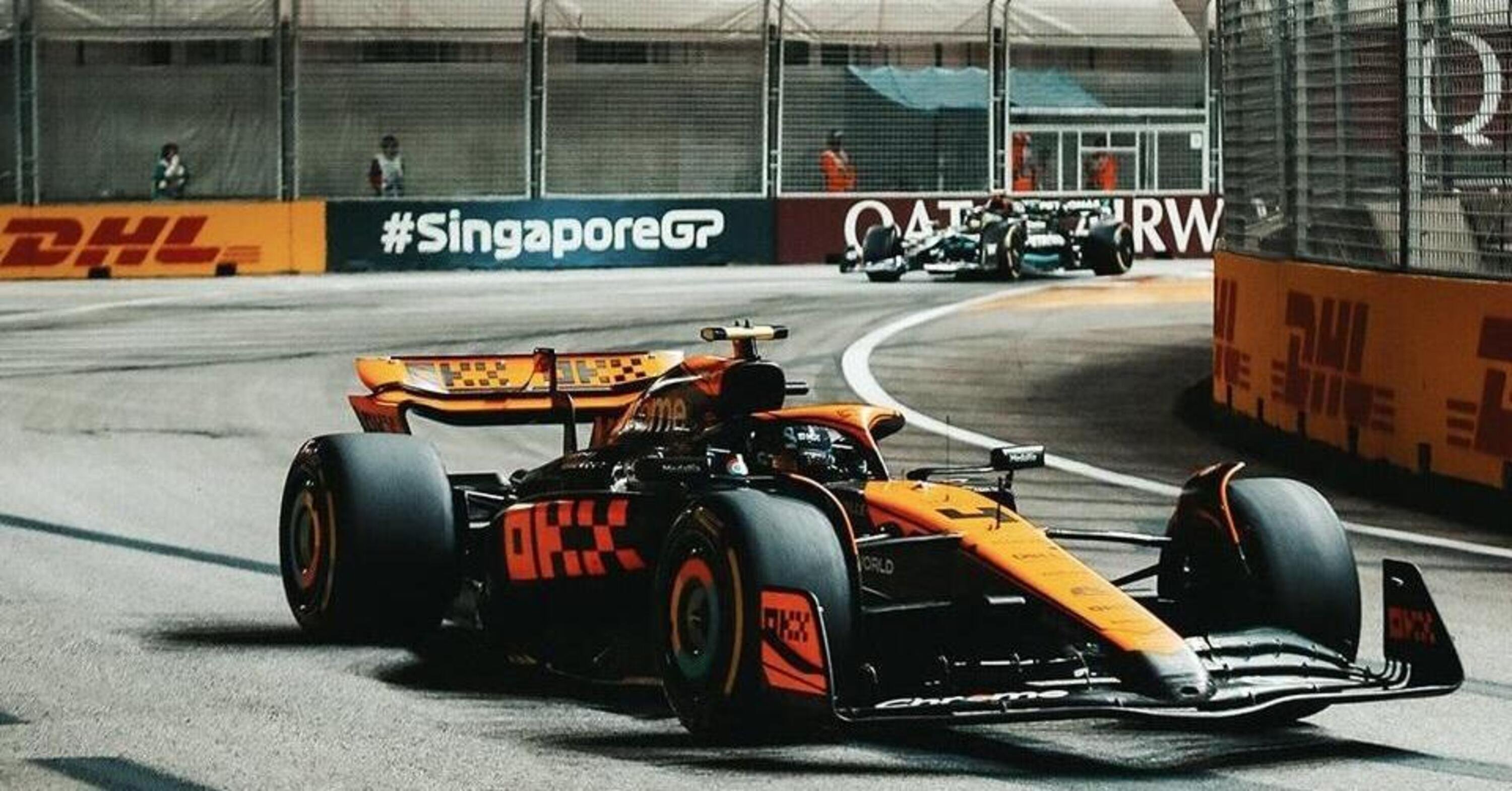 F1. GP Singapore: la McLaren di Norris &egrave; sul podio