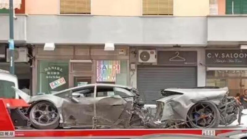 Lamborghini in due met&agrave;: quasi illeso (ma denunciato) il giovane alla guida 