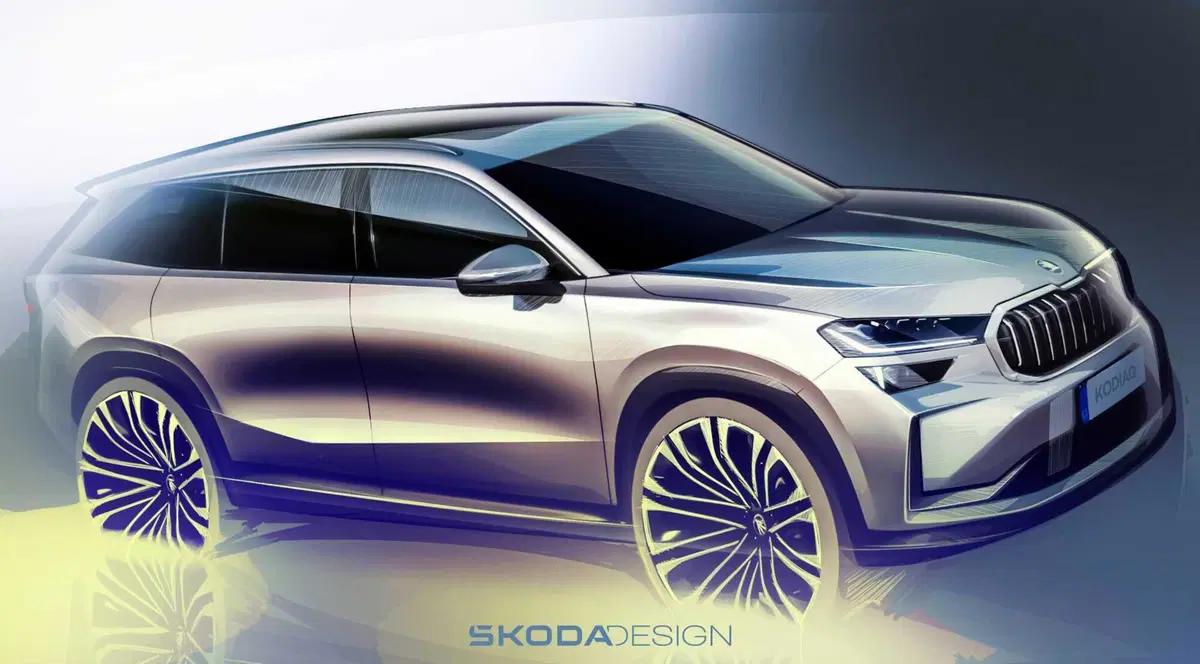 Skoda Kodiaq 2024: i disegni ufficiali prima del lancio di ottobre (2)
