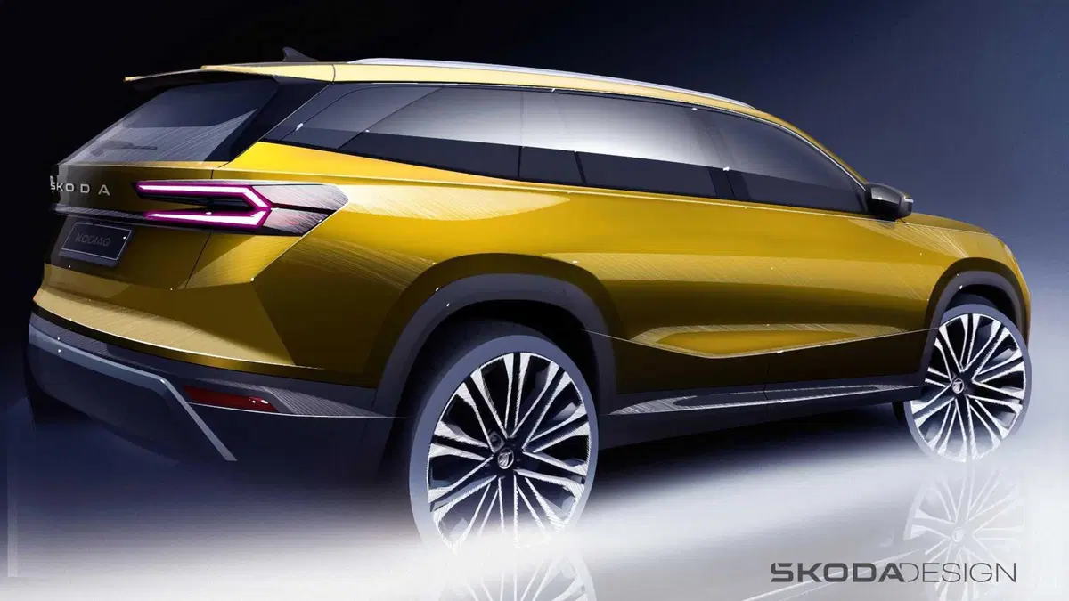 Skoda Kodiaq 2024: i disegni ufficiali prima del lancio di ottobre (3)