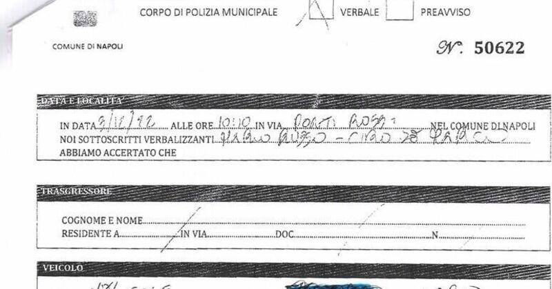 Napoli, di nuovo le multe false, attenzione a queste scritte