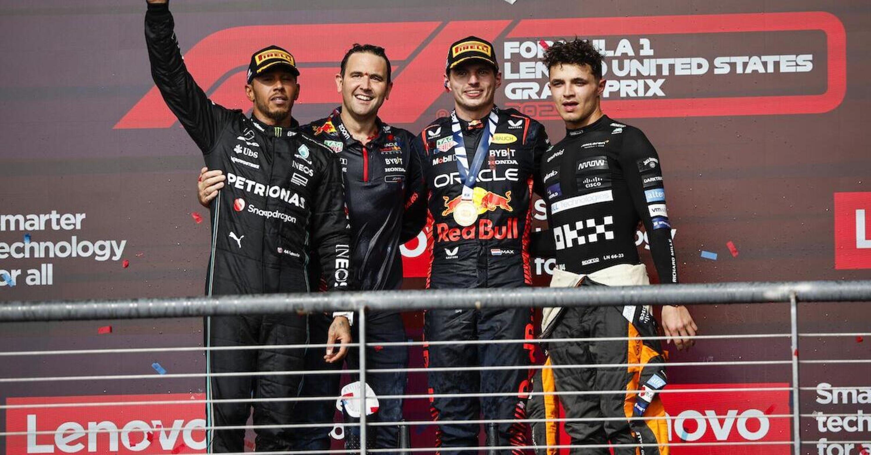 Formula 1. Verstappen, Hamilton e Norris sul podio: &quot;Red Bull ha dominato tutto l&#039;anno, incredibili&quot;